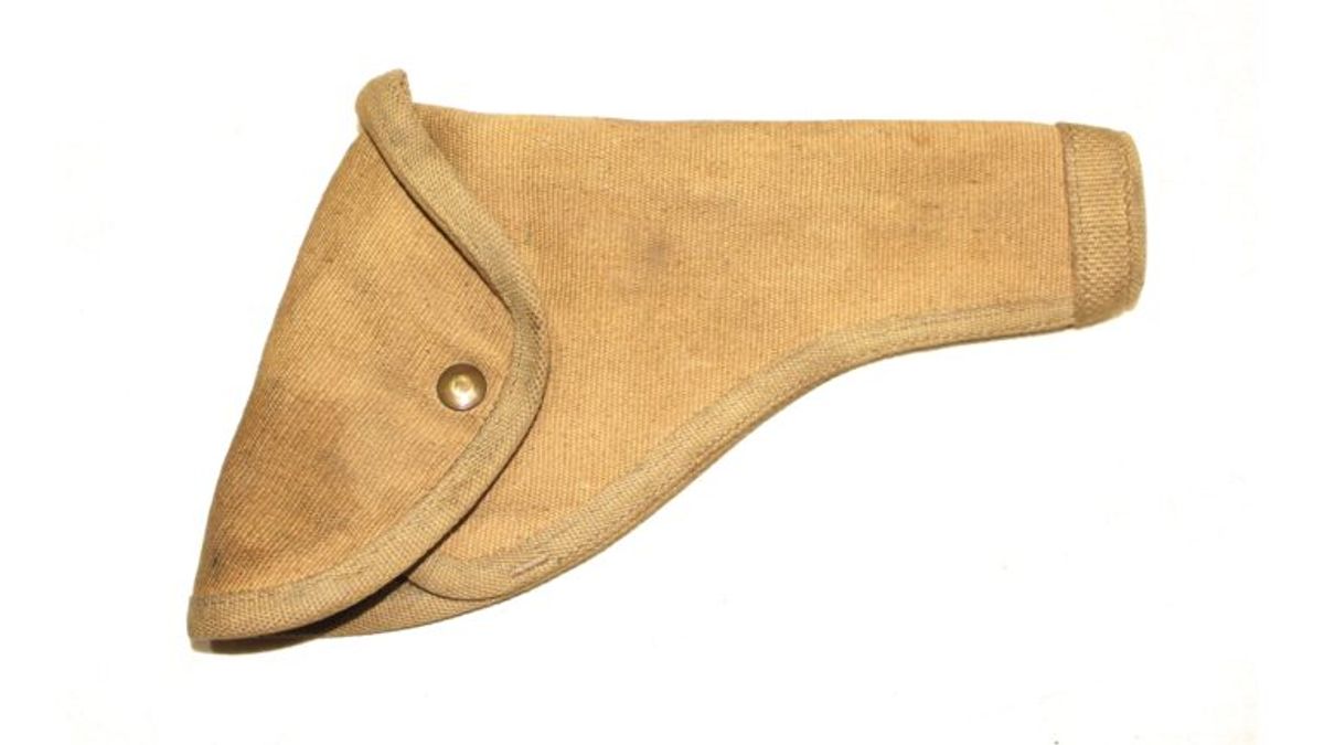 WW2 British Army 37 Pattern Canvas Webley Holster – Reproduction Field Gear